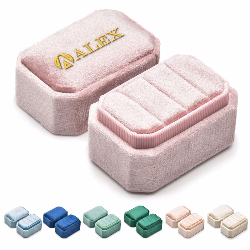 Compatc Portable Soft Velvet Ring Box w/ Large Capacity