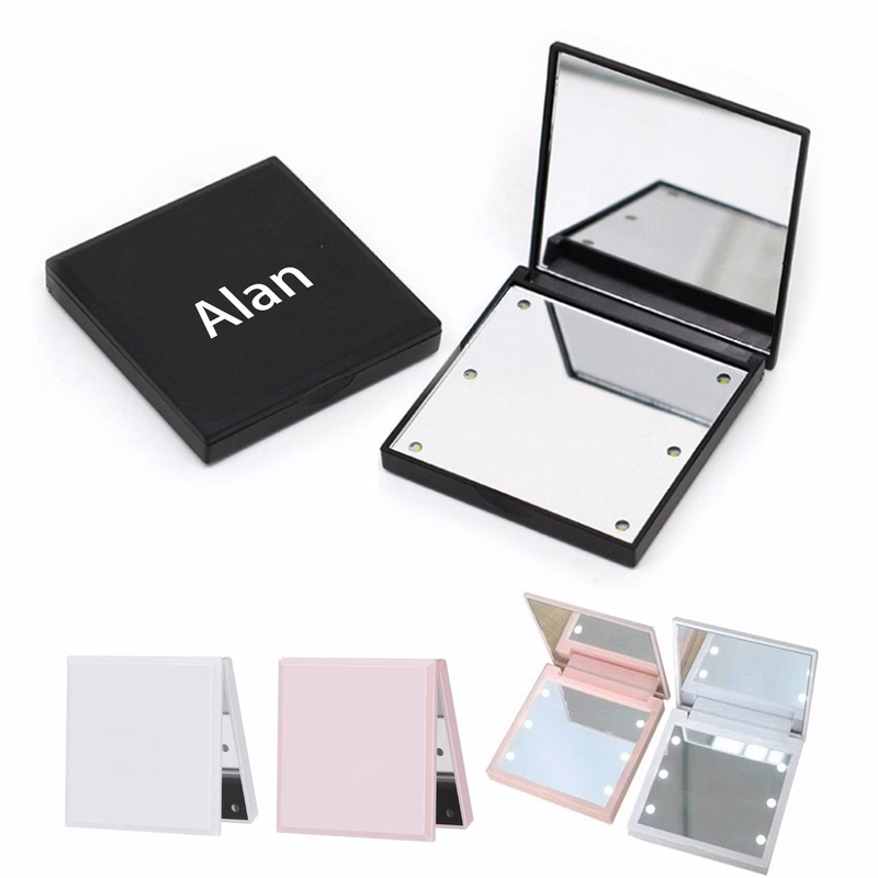 Small gift makeup mirror with led light