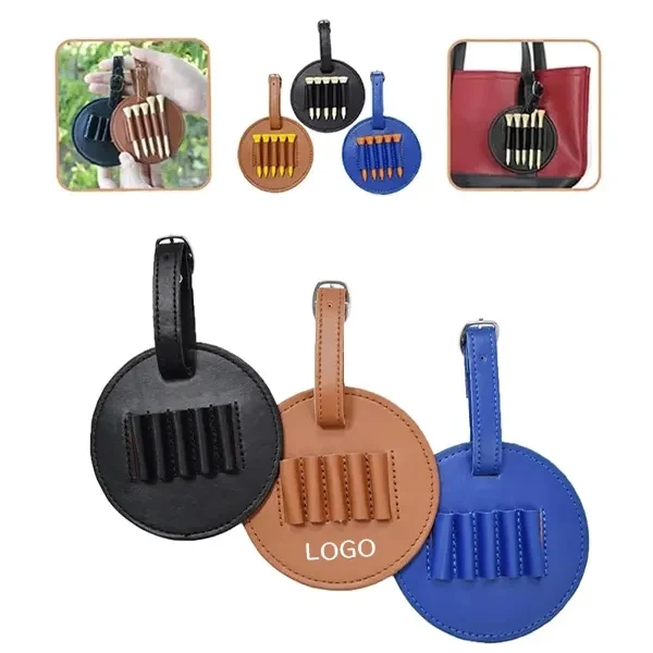 Golf Tee Holder with Leather Case for Organization 1