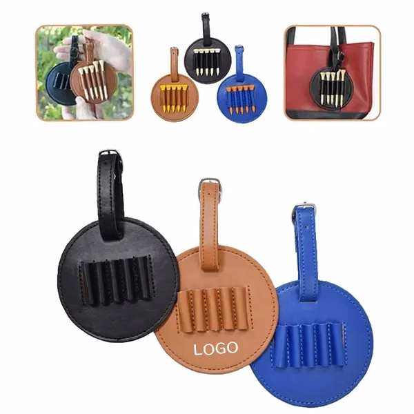 Golf Tee Holder with Leather Case for Organization