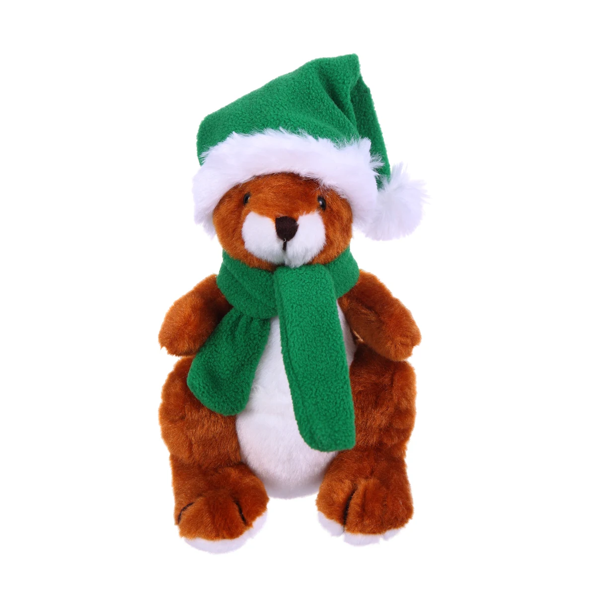 Soft Plush SittingKangaroo with Christmas Hat and Scarf 1