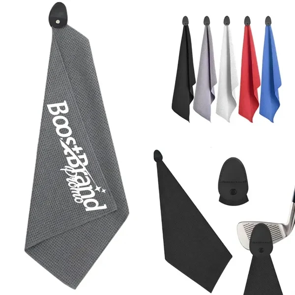 Custom Quick-Dry Microfiber Golf Towel with Magnetic Clip — Course Essential Gear 1
