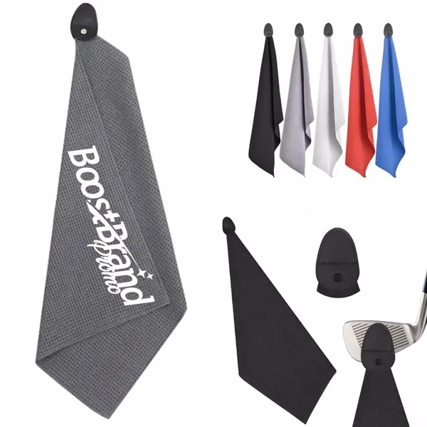 Custom Quick-Dry Microfiber Golf Towel with Magnetic Clip — Course Essential Gear