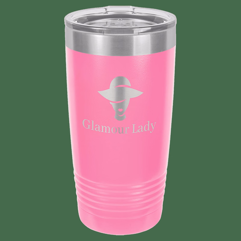 Polar Camel 20 oz. Pink Vacuum Insulated Ringneck Tumbler with Clear Lid