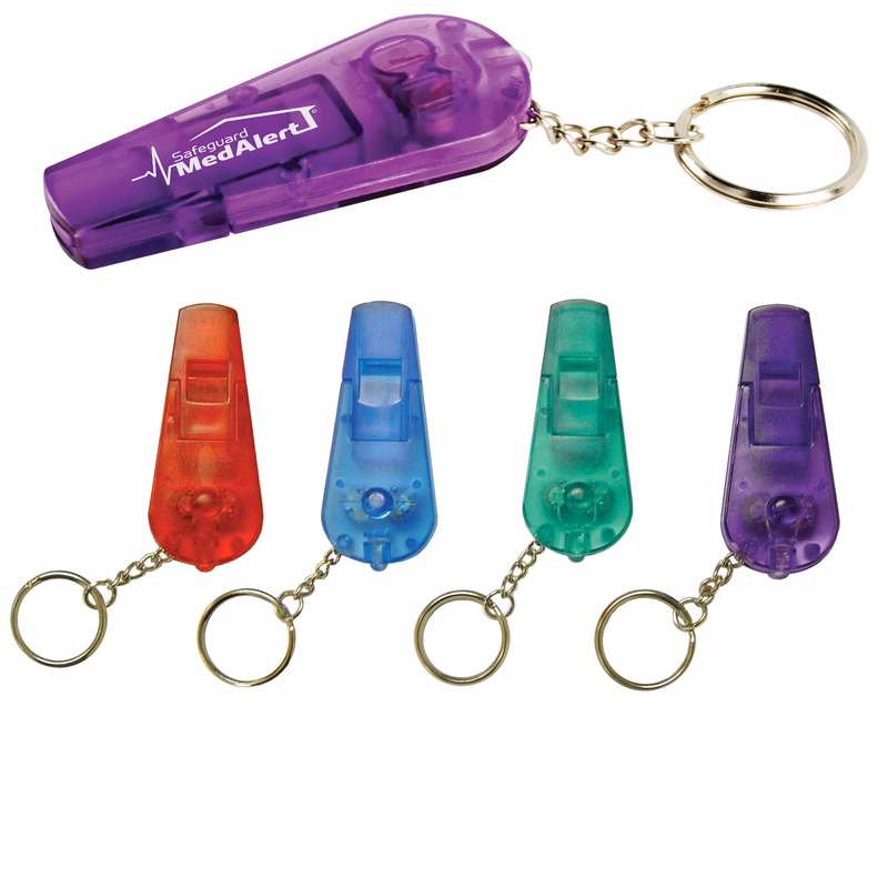 Pocket Red LED Key Light & Whistle