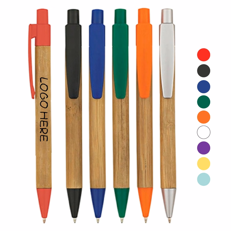Colorful Eco Friendly Bamboo Click Pen