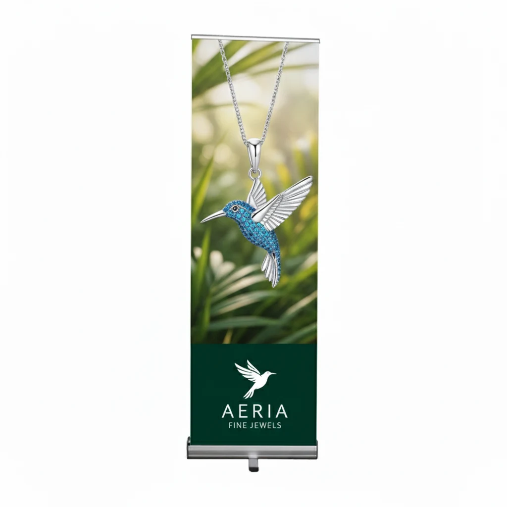 Standard Retractable Banner Stand Kit, Vinyl, 24" x 73" 1