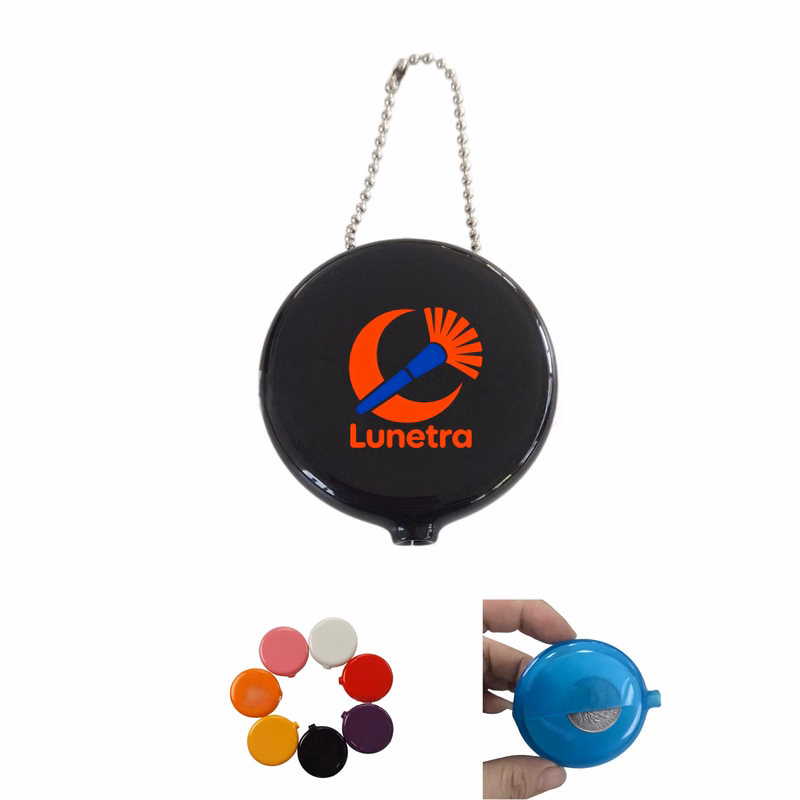 Round PVC Coin Purse with Chain