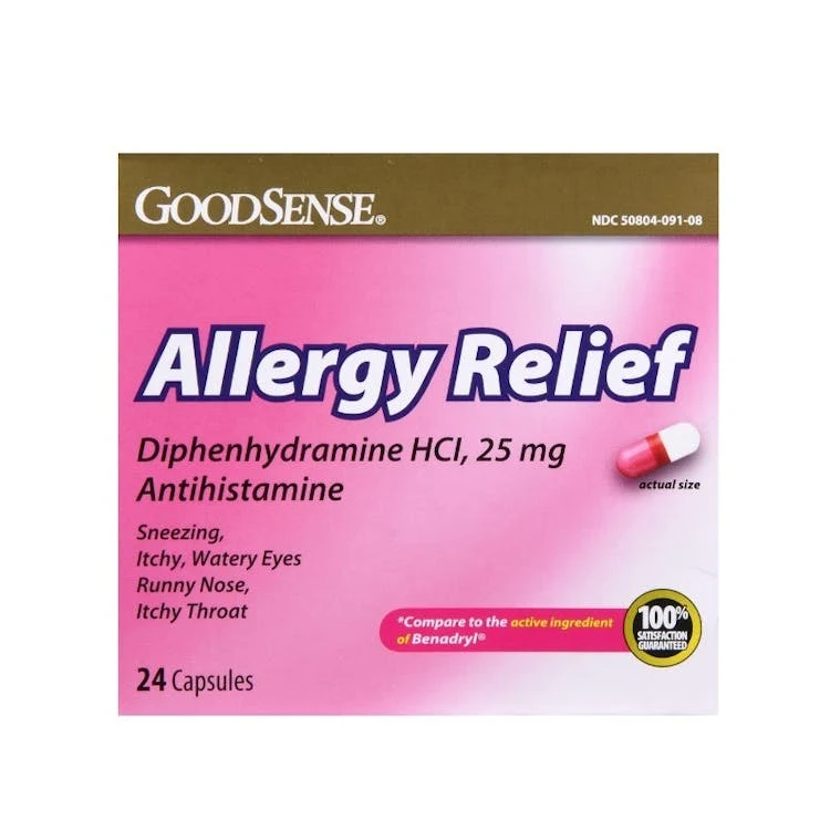 Allergy Relief Capsules - 25 Mg Diphenhydramine HCl 24 Count 1