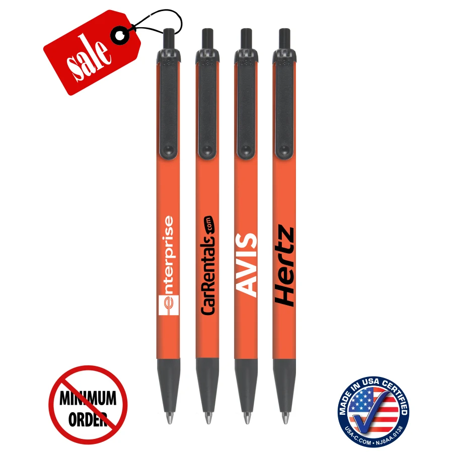 Closeout Certified USA Made - Black Trim - Click-A-Stick Pens with Pocket Clip - 123B 1