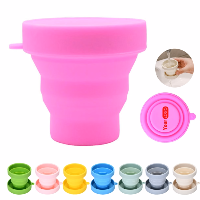 Silicone Foldable Travel Cup With Lid