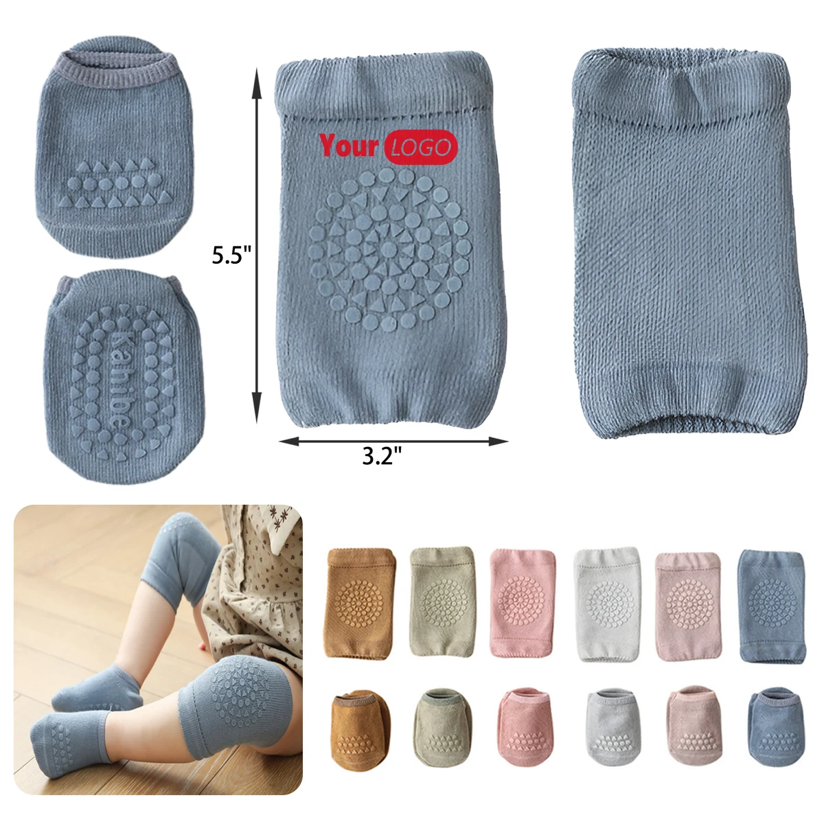 Durable Baby Crawling Non-Slip Knee Pads And Socks 1