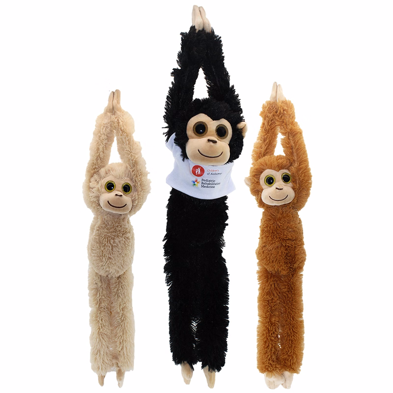 24" Natural Hanging Monkey Assortment with shirt and full color imprint