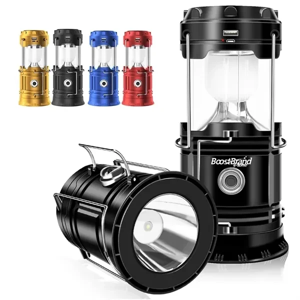 Custom Portable LED Camping Lantern with USB Charging — Collapsible Gear 1