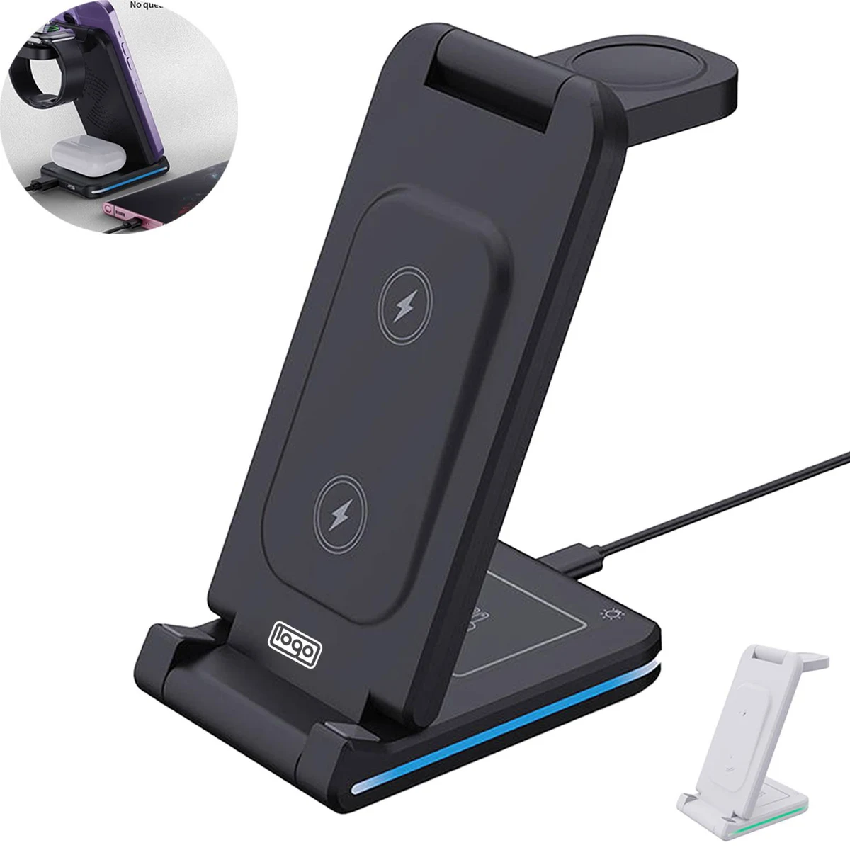 5 In 1 Foldable Wireless Charger Phone Stand 1