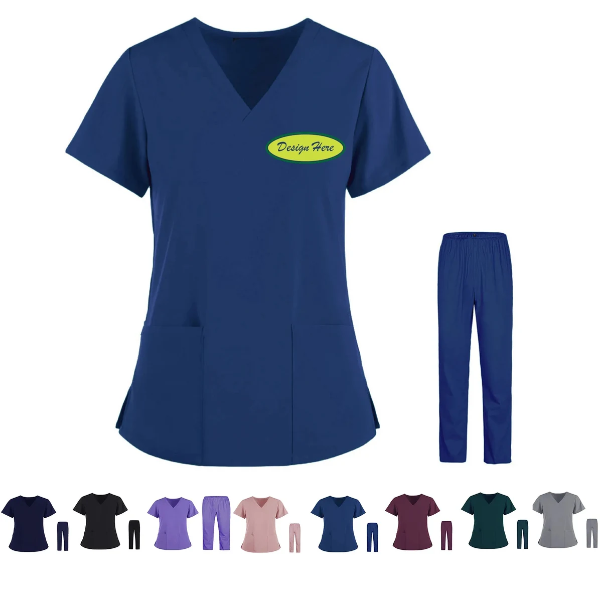 Stretchy Scrubs Medical Nursing Outfit 1