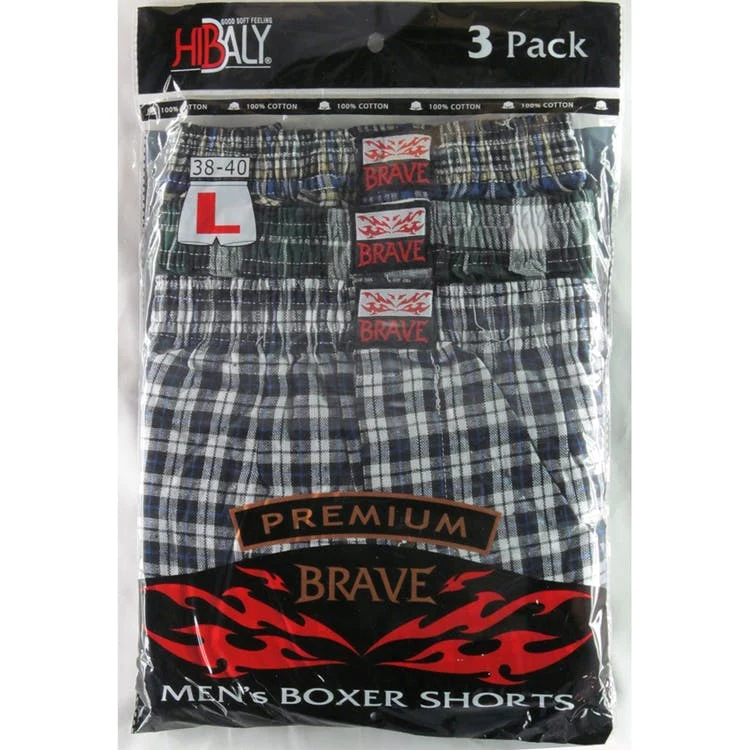 Men's Plaid Boxers - Small Assorted Cotton 1
