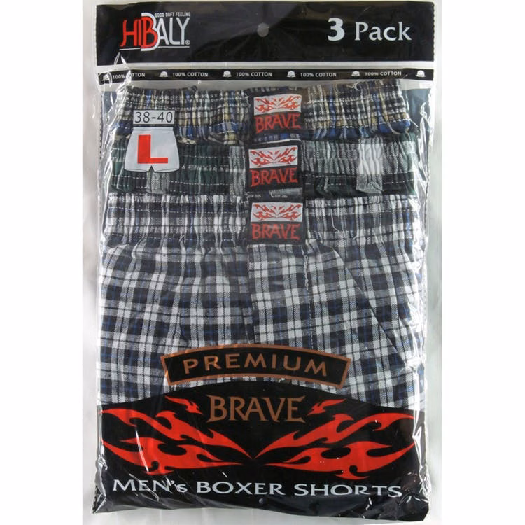 Men's Plaid Boxers - Small Assorted Cotton