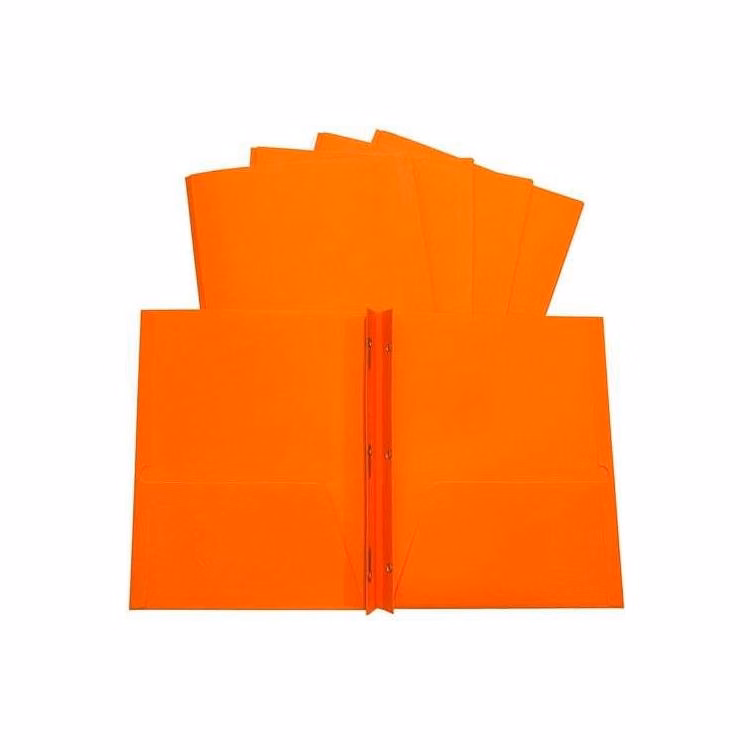 Two Pocket Prong Folder - Orange