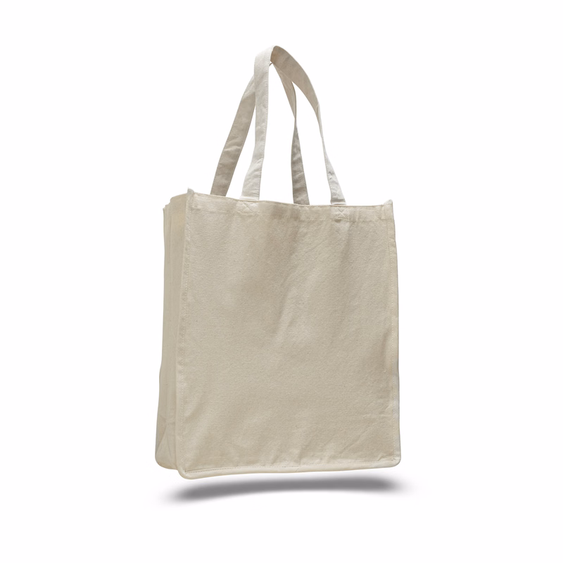 Heavy 12 oz. Cotton Canvas Jumbo Shopper Tote Bag - Natural
