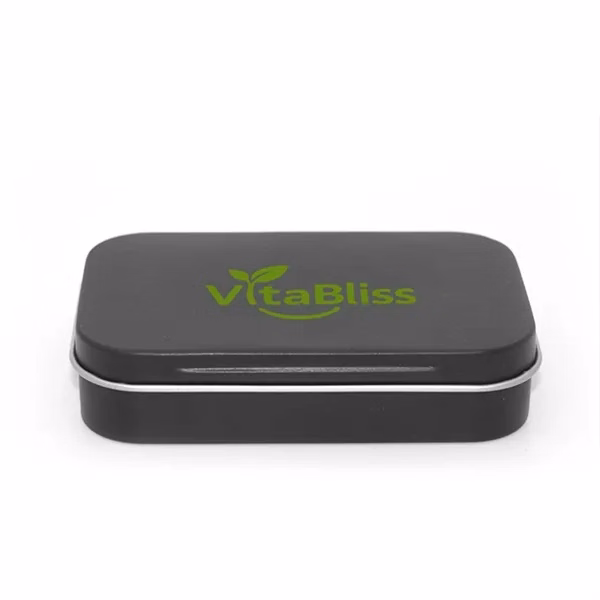 Custom Rectangular Metal Hinged Tin Container — Full-Color Promotional Storage