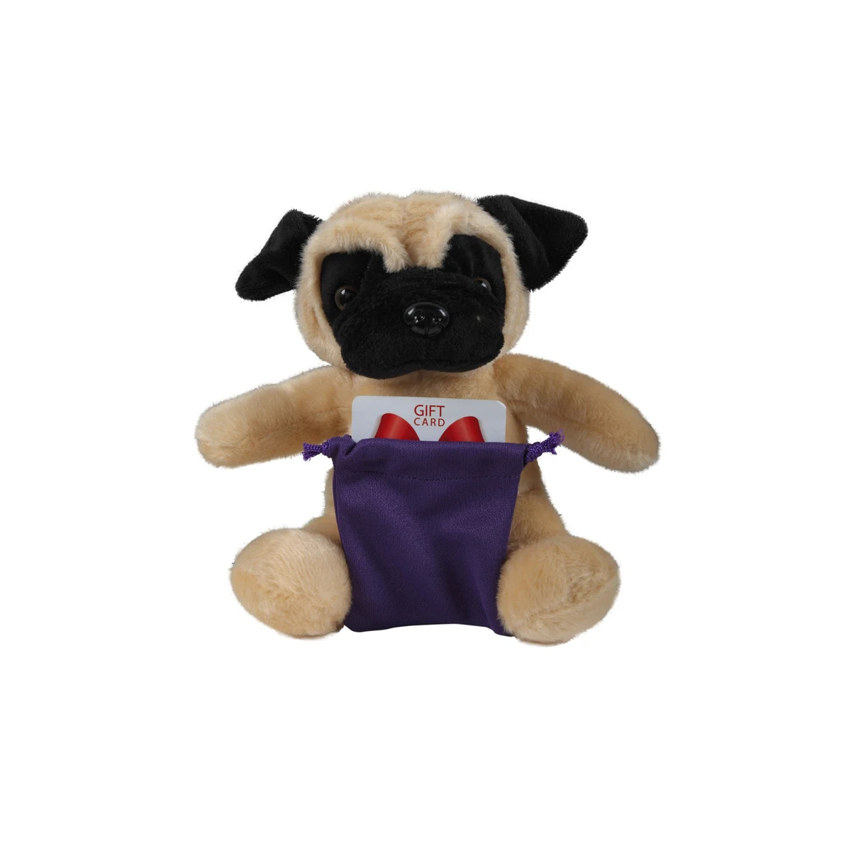 soft plush Pug with gift card sack 1