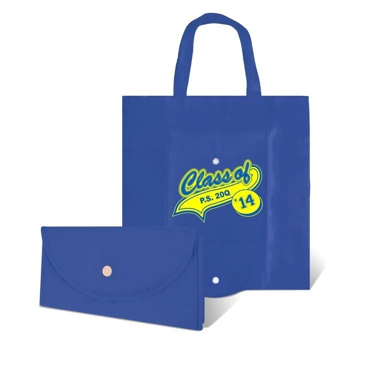 Foldable Tote Bag w/ Snap Closure (14 3/4"x14 3/4") 1