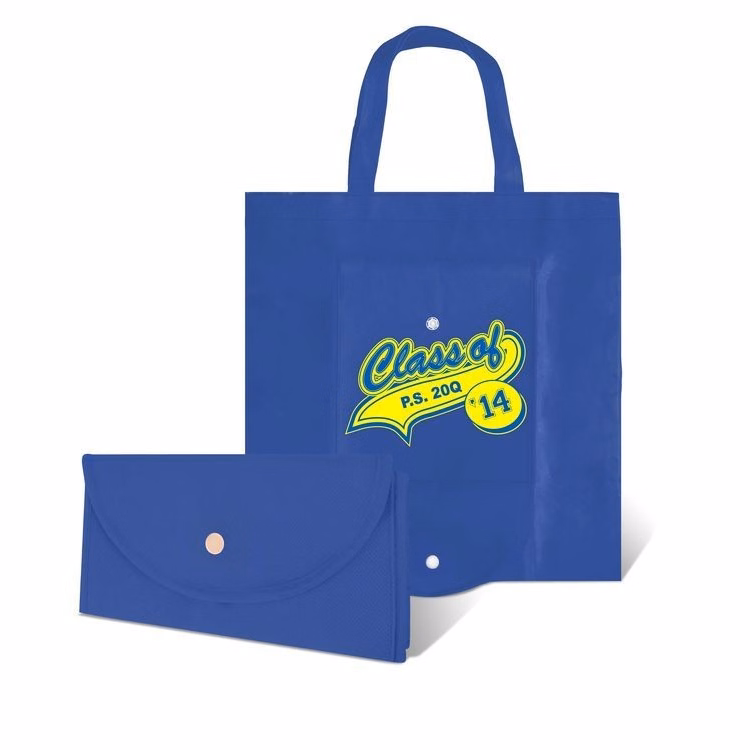 Foldable Tote Bag w/ Snap Closure (14 3/4"x14 3/4")