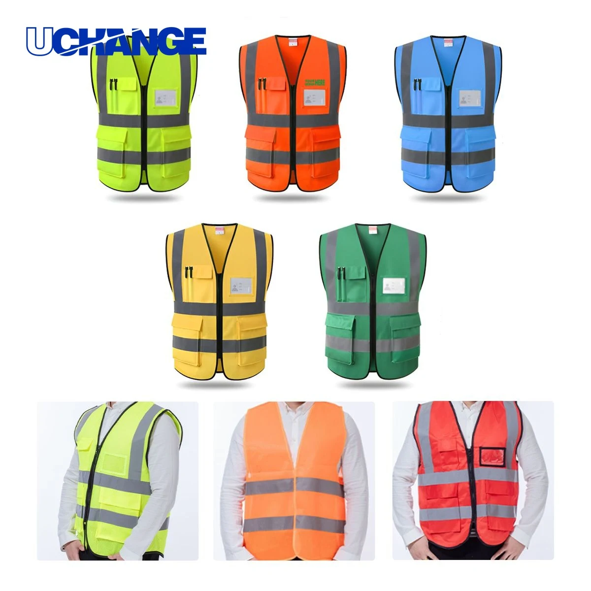 Multi-Pocket Reflective Traffic Cycling Safety Vest 1