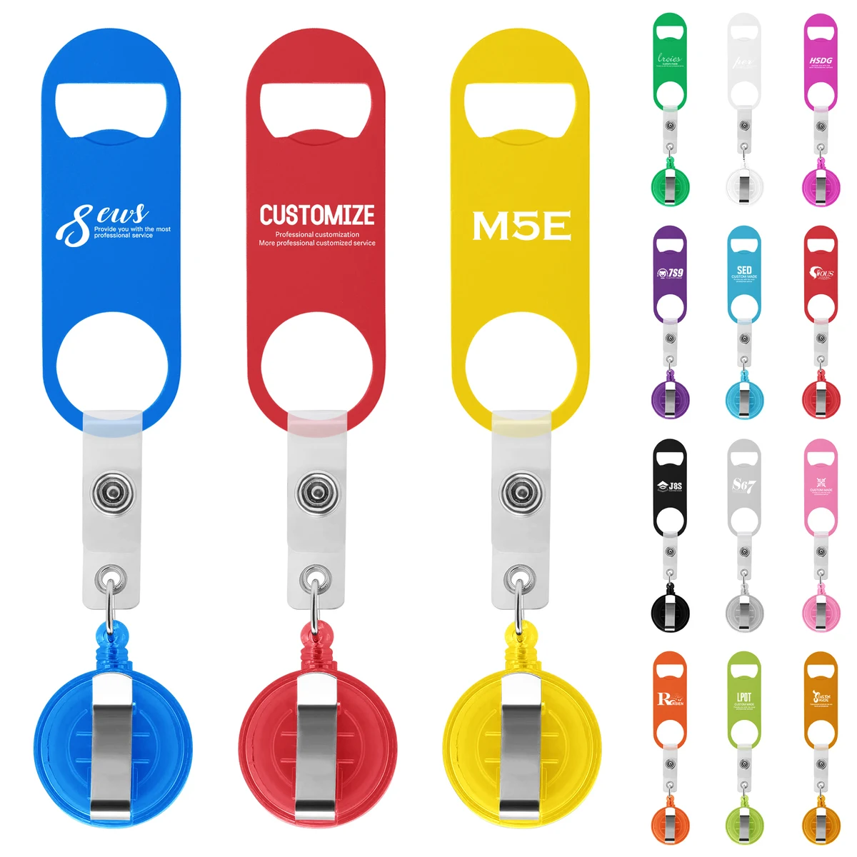Bottle Opener With Retractable Round Clip 1