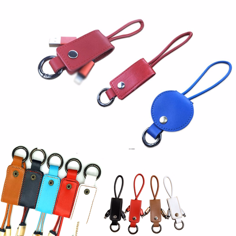 Retractable 2-In-1 Charging Data Cable With Keychain