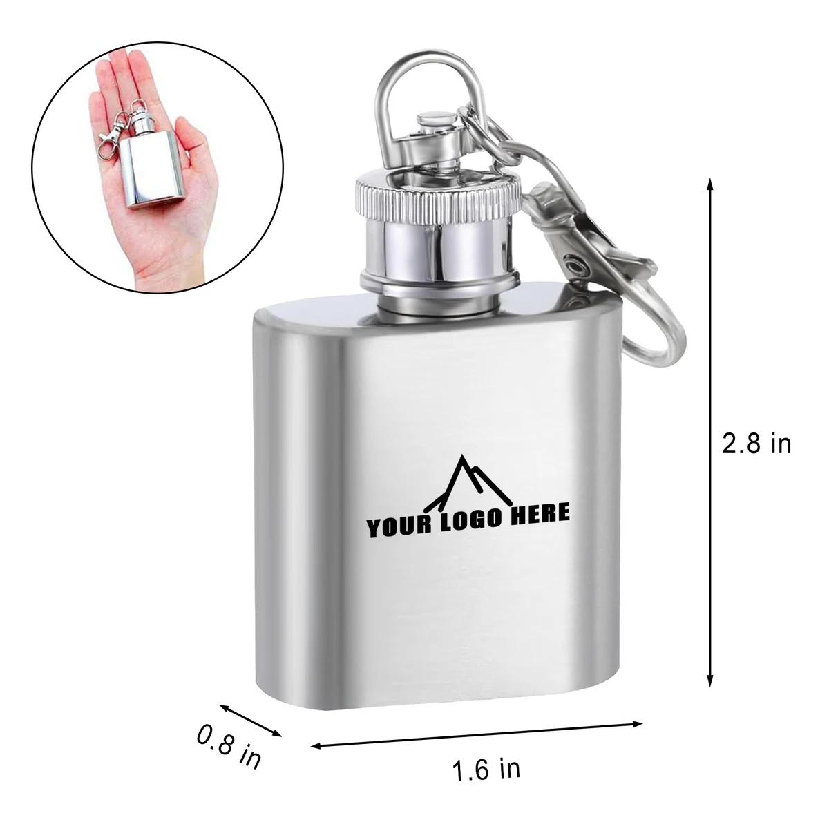 1Oz Stainless Steel Hip Flask 1