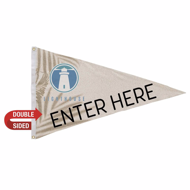 2.5' x 4' Polyester Pennant Flag Double-Sided