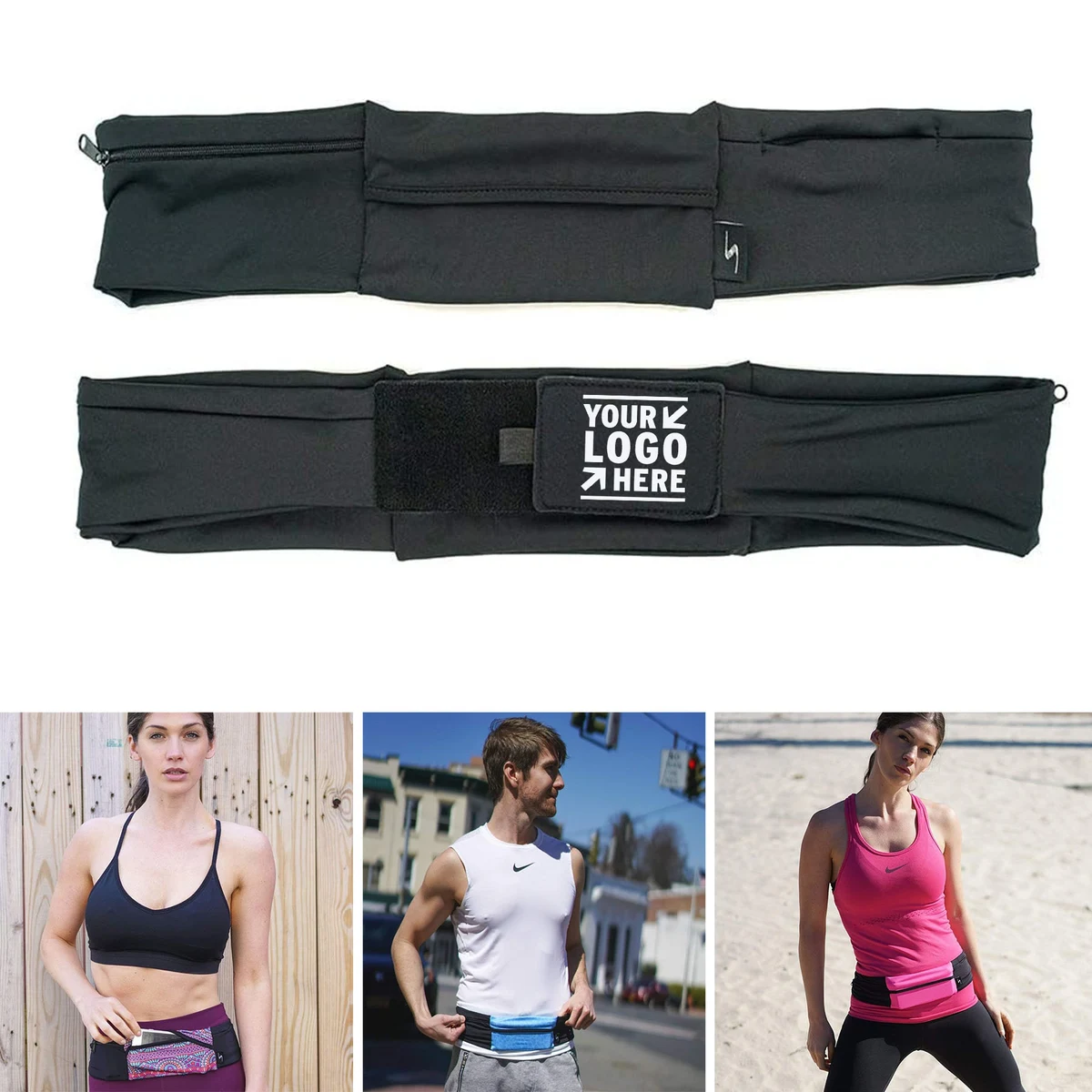 3 Pocket Adjustable Running Belt Waist Fanny Pack Working Out With Sweat Resistant
1