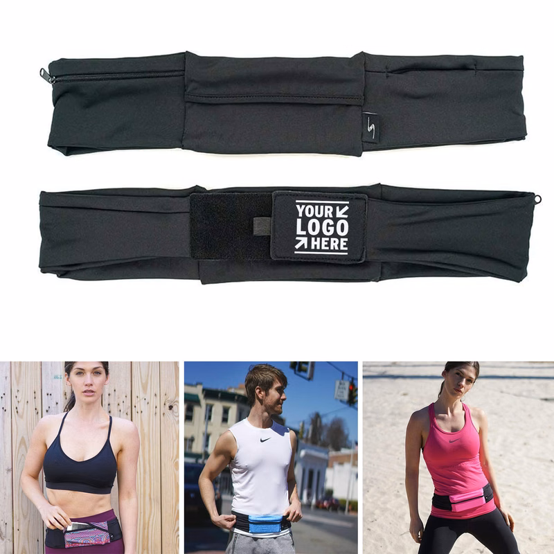 3 Pocket Adjustable Running Belt Waist Fanny Pack Working Out With Sweat Resistant