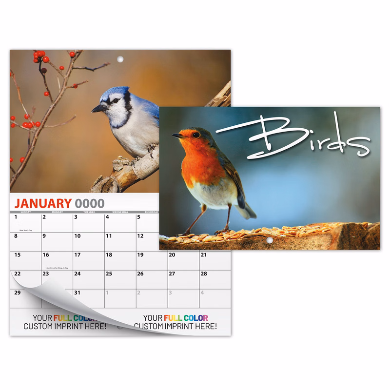 13 Month Mini Custom Photo Appointment Wall Calendar - BIRDS