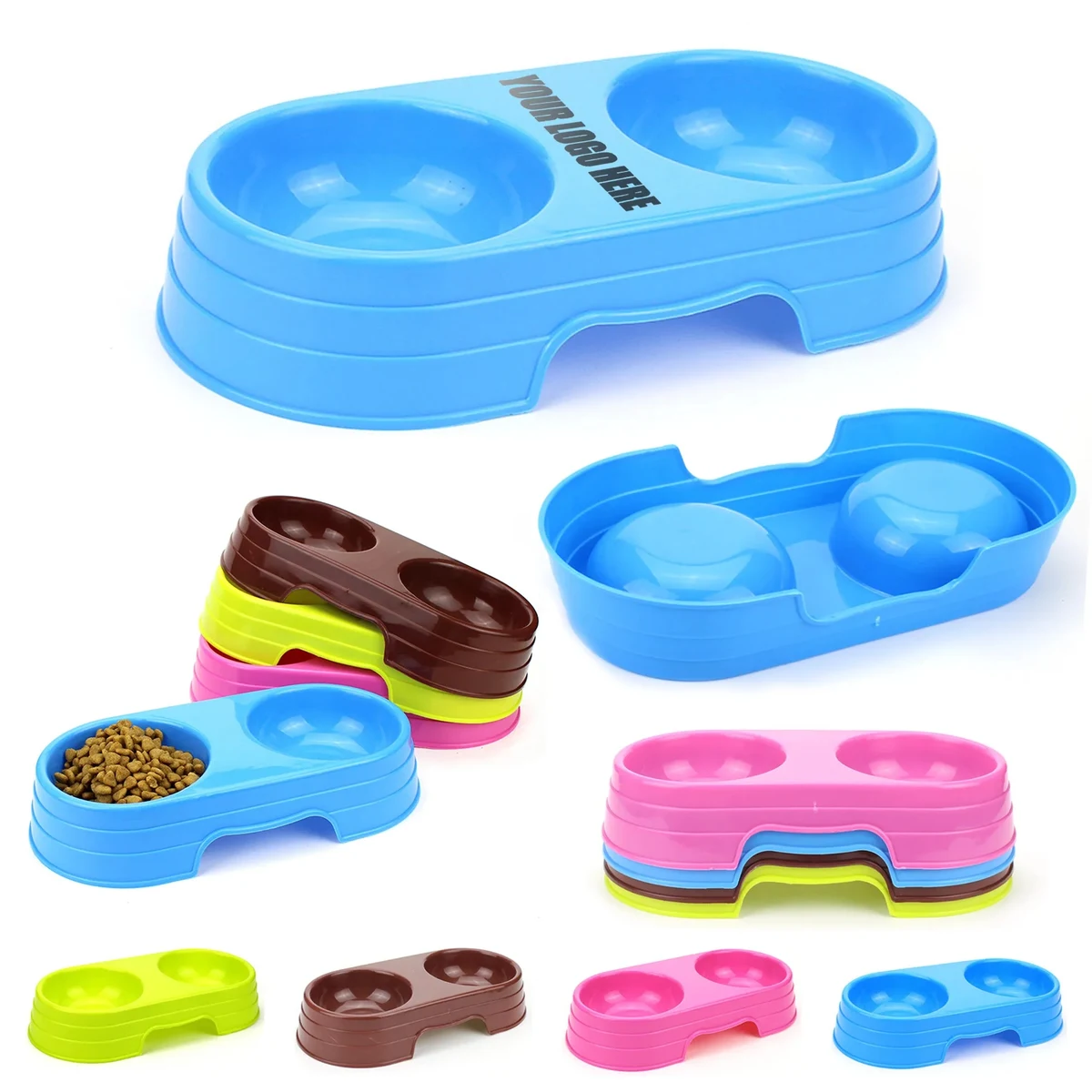 Pet Plastic Double Bowl 1