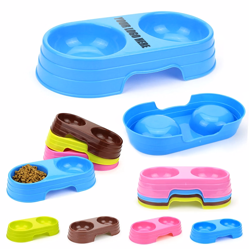 Pet Plastic Double Bowl