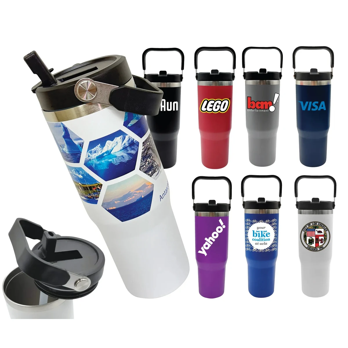 30 oz. Vacuum Insulated Travel Tumbler with Flip Straw 1