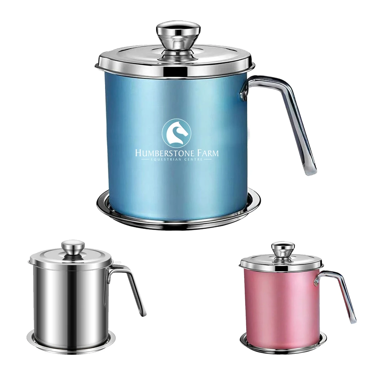 Stainless Steel Cooking Oil Strainer Pot 68 oz 1