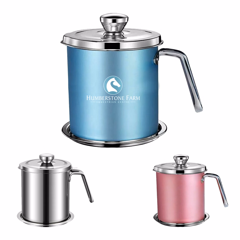 Stainless Steel Cooking Oil Strainer Pot 68 oz