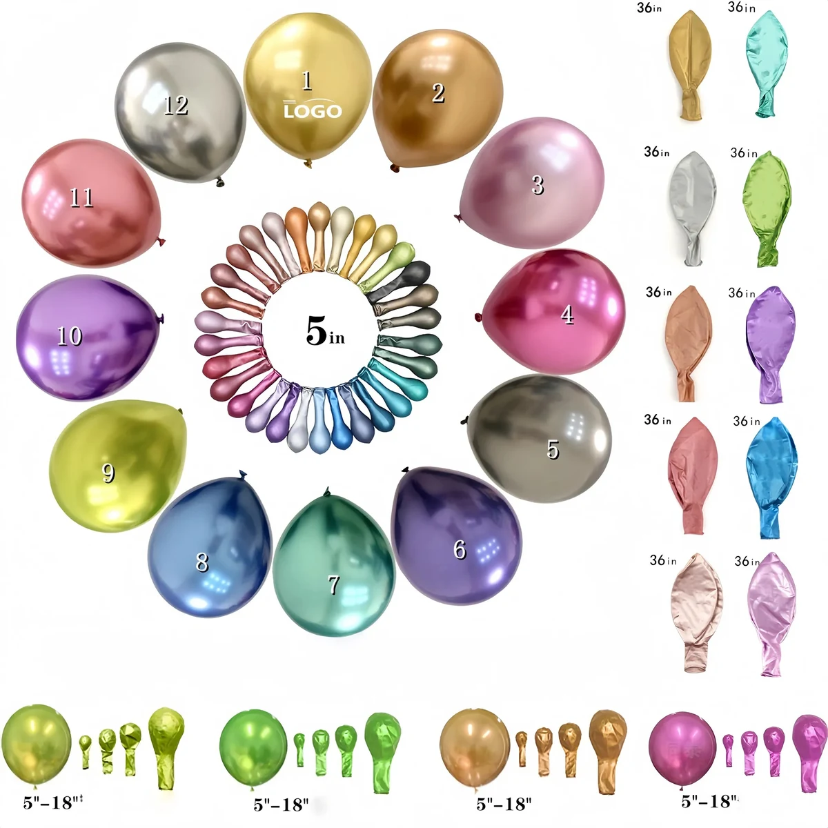Round Metallic Latex Balloon For Event Decor Free Shipping 1