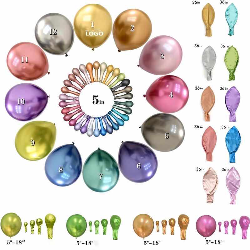 Round Metallic Latex Balloon For Event Decor Free Shipping