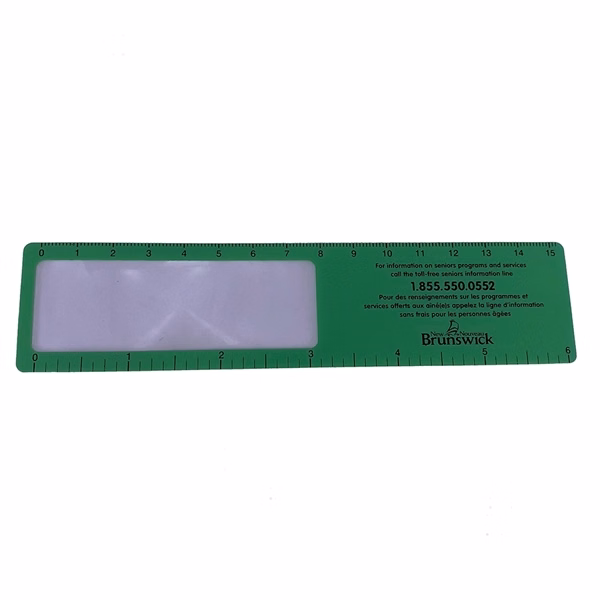 Custom 6.5" PVC Bookmark Magnifier with Ruler — Triple-Function Office Tool