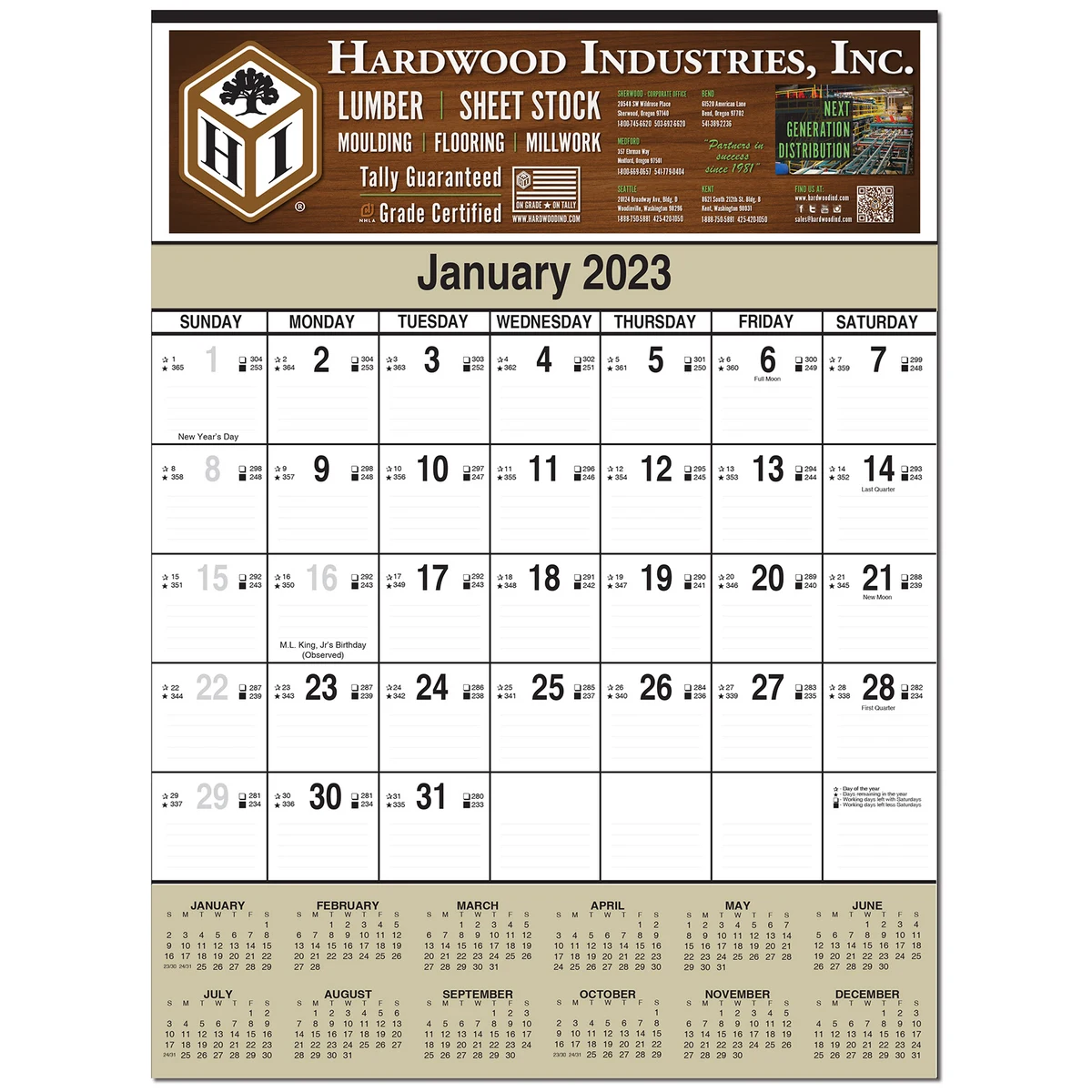Full Color Contractor 12 Sheet Wall Calendar 1