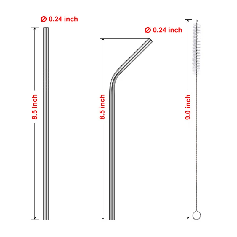 Drinking Straw Set with Pouch & Cleaning Brush 1
