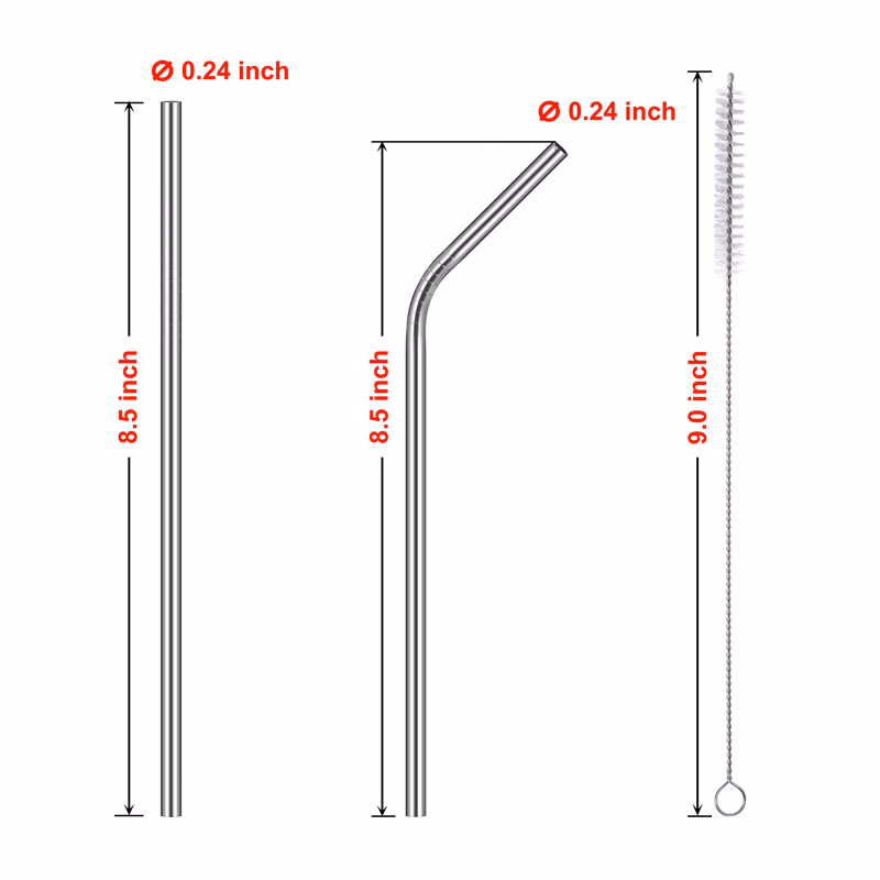 Drinking Straw Set with Pouch & Cleaning Brush