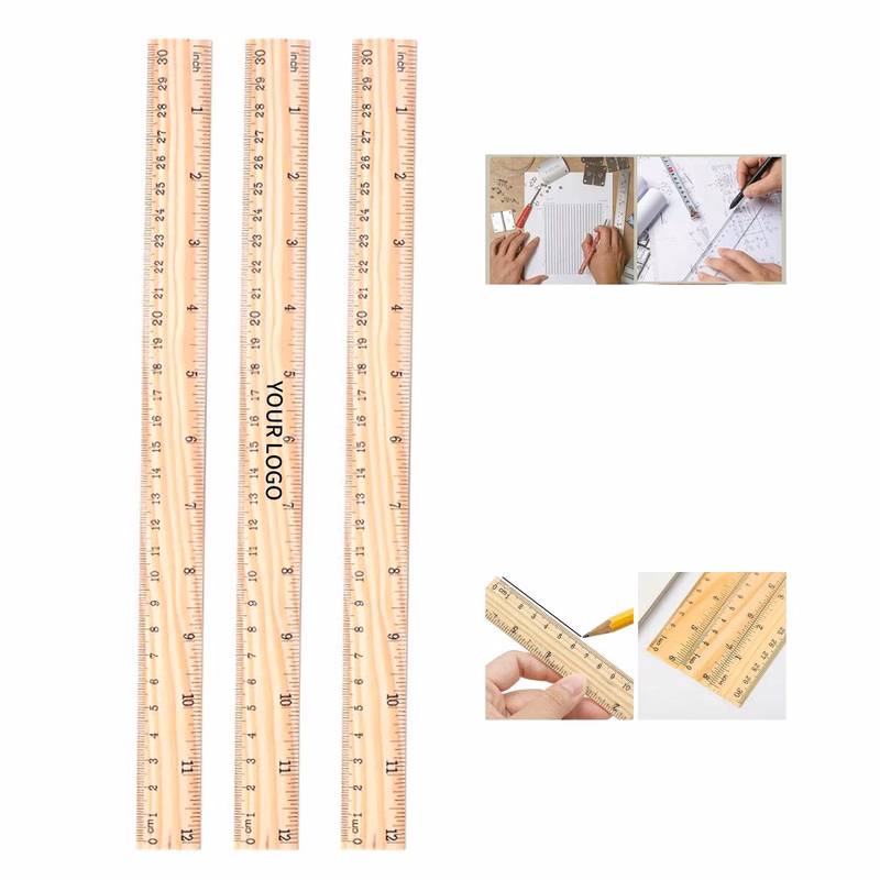 12 Inch Wooden Ruler for Classroom and Studio Use