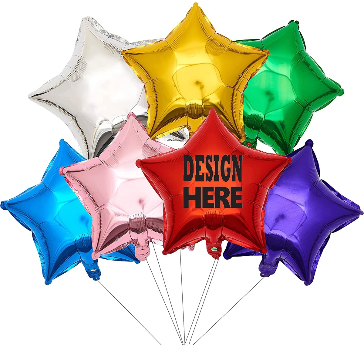 Star Shape Foil Mylar Balloon 1 Color 1 Side MOQ100 1
