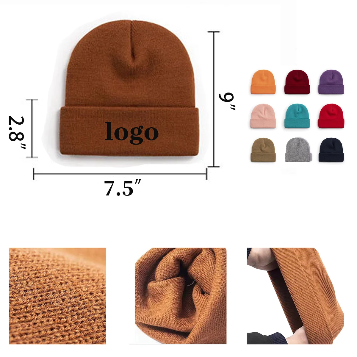 Customizable knitted warm hat 1